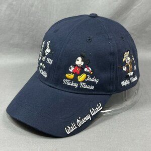 Walt Disney Mickey Mouse Through The years Strapback Hat Navy Adjustable Mens